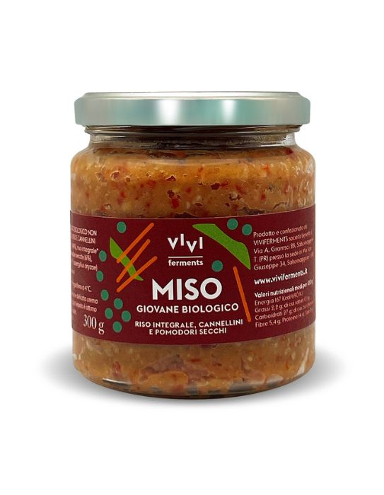 Miso Giovane di Riso Integrale, Cannellini e Pomodori Secchi (300 g) - Vivi Ferments