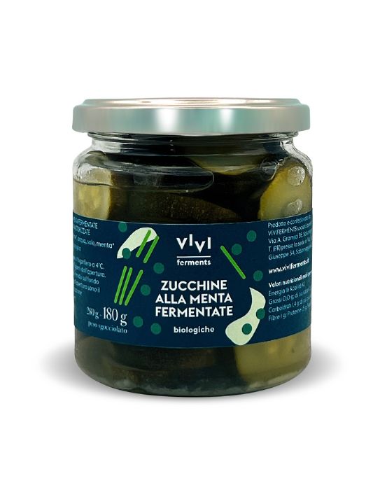 Zucchine alla Menta Fermentate BIO (180 gr) - Vivi Ferments