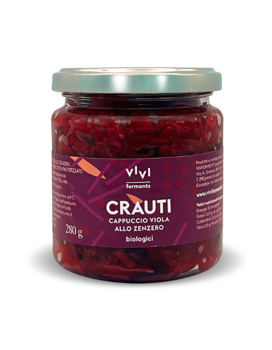 Crauti di Cavolo Cappuccio Viola allo Zenzero - Vivi Ferments