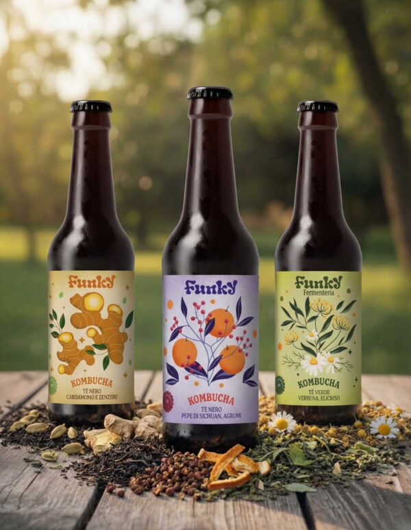[NOVITÀ] Box Degustazione Kombucha (3 Gusti - Box da 6 o 12 Bott.) - Funky Fermenteria