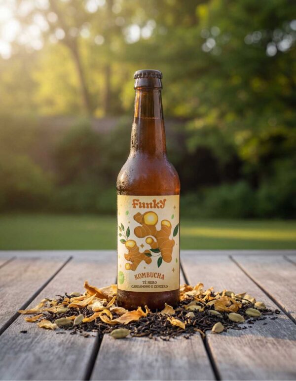 Kombucha Cardamomo e Zenzero (33 cl) - Funky Fermenteria