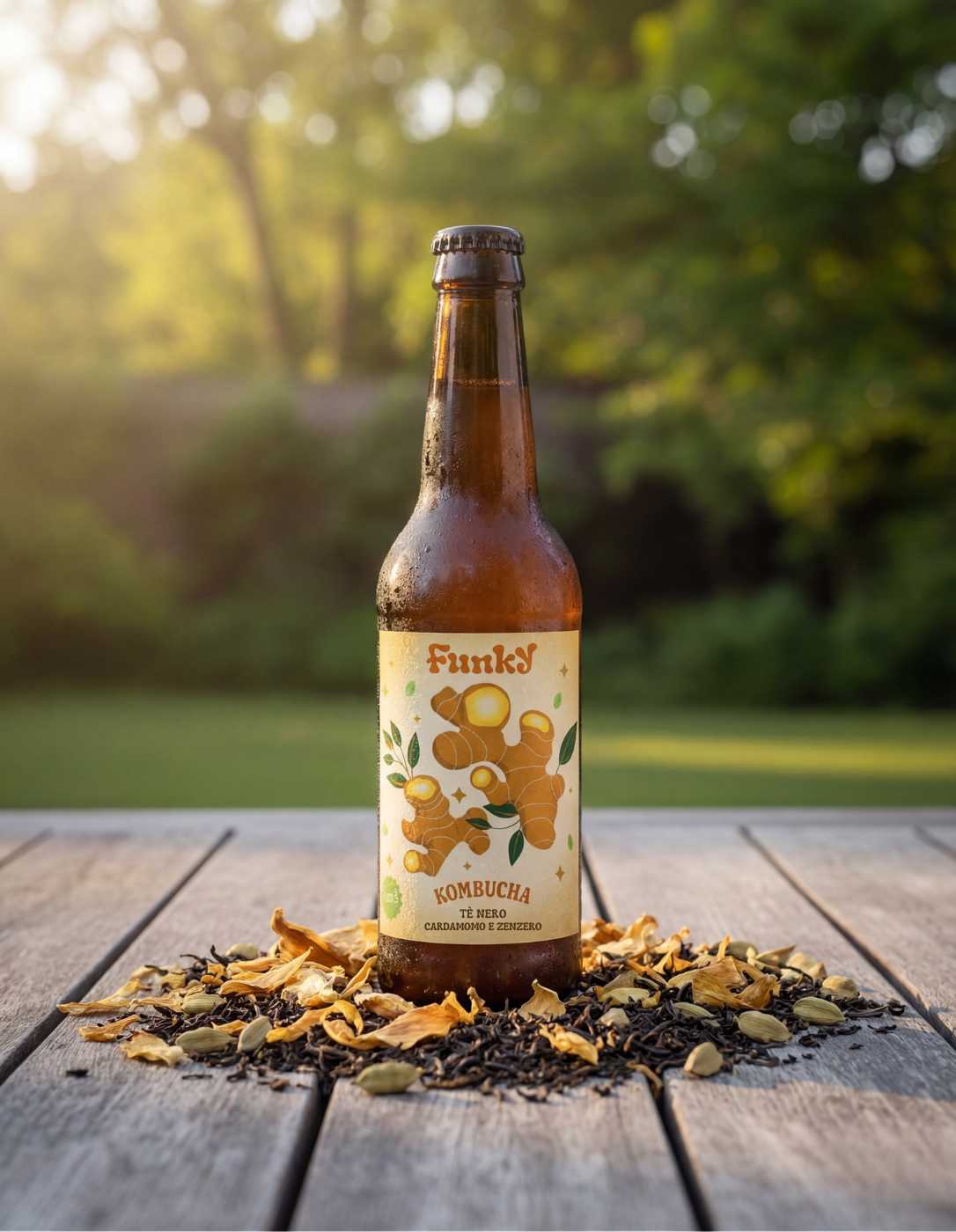 Kombucha Cardamomo e Zenzero (33 cl) - Funky Fermenteria