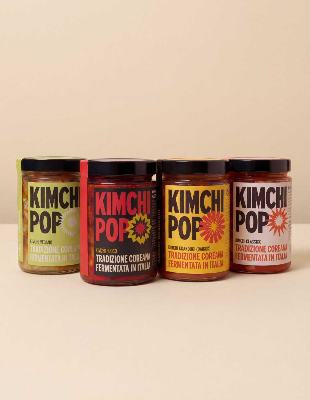 Kimchi Collection (4 barattoli da 500g) - KIMCHI CLASSICO, VEGANO, FUOCO e KKAKDUGI
