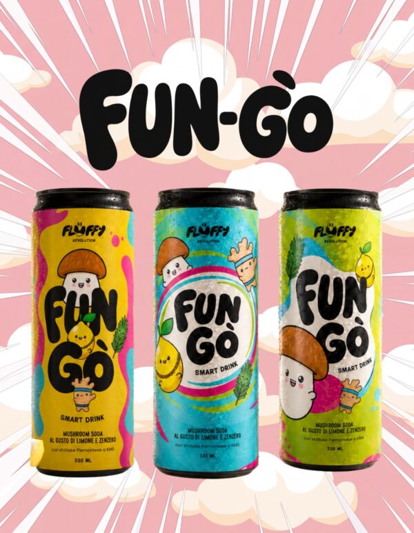 [NOVITÀ] FUN-GÒ Mushroom Soda con Shiitake (12/24 latt. - 33 CL) - TIBI x Fluffy