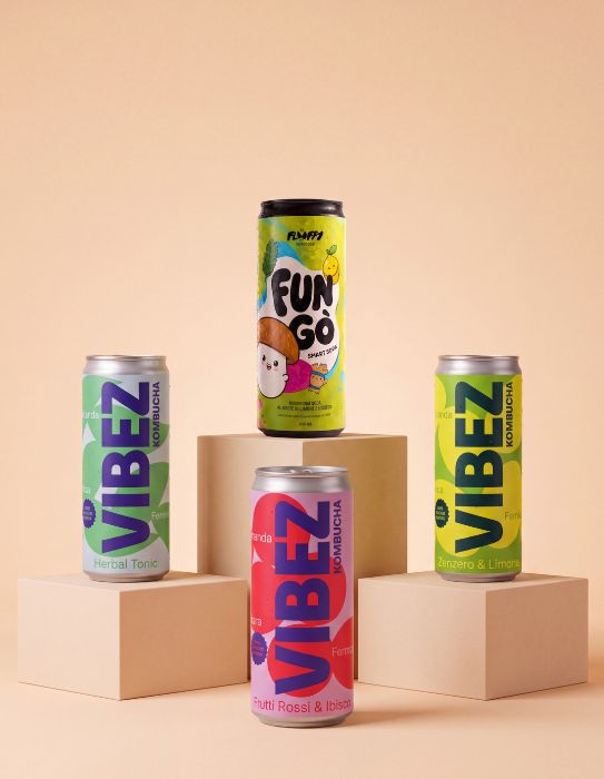 Box Quartetto POP - Kombucha + Mushroom Soda (4 Gusti - 12/24 LATTINE)